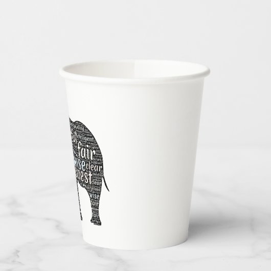 Eigenschaften eines Elephant Word Cloud Paper Cups Pappbecher (Links)