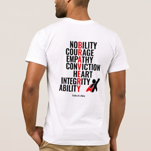 Eigenschaften eines Helden T-Shirt (Rückseite)