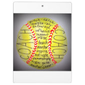 Eigenschaften eines Trainers Klemmbrett (Rückseite)