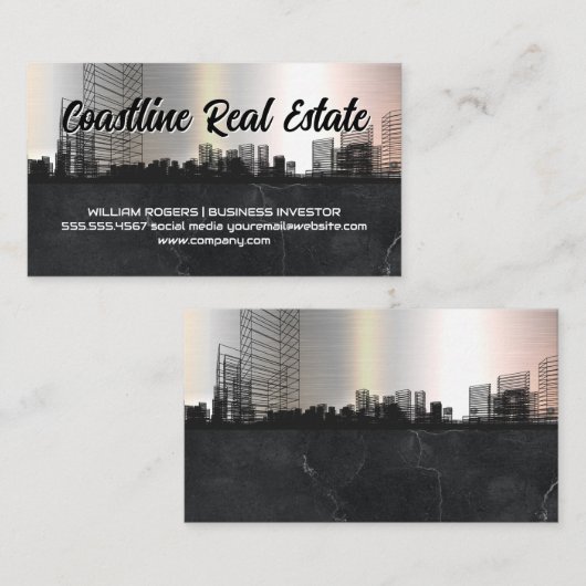 Eigenschaften für Real Anwesen | Blue Print Visitenkarte (Vorne/Hinten)