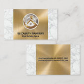 Eigenschaften Symbole | Gold und Marmor Visitenkarte (Vorne/Hinten)