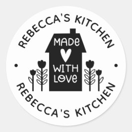 Eigenständig mit Liebe Personalisiert Runder Aufkleber