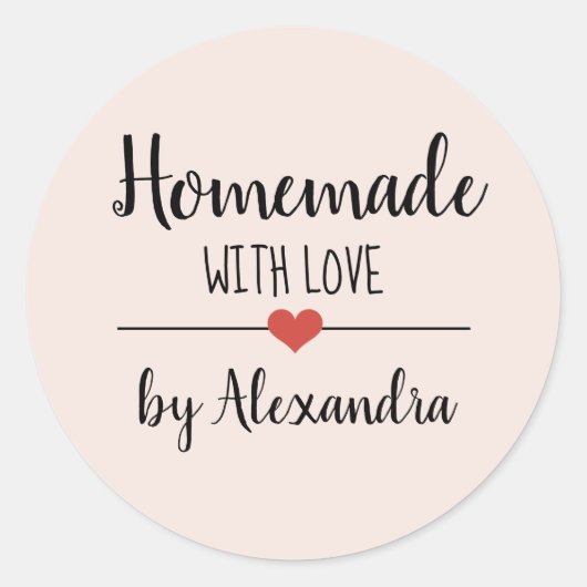 Eigenständig mit Liebe-Rosa-Schrift Runder Aufkleber (Vorderseite)