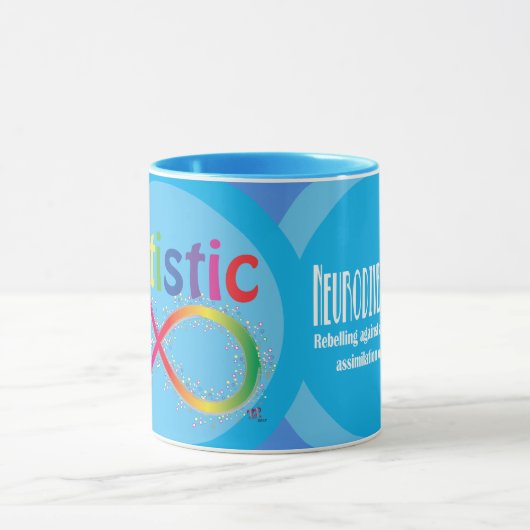 Eigentlich Autistic Rainbow Infinity Coffee Tasse (Zentrum)