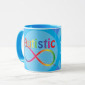 Eigentlich Autistic Rainbow Infinity Coffee Tasse (Vorderseite Links)