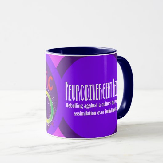 Eigentlich Autistic Rainbow Infinity Coffee Tasse (VorderseiteRechts)