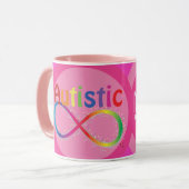 Eigentlich Autistic Rainbow Infinity Coffee Tasse (Vorderseite Links)