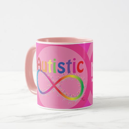 Eigentlich Autistic Rainbow Infinity Coffee Tasse (Vorderseite Links)