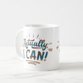 Eigentlich kann ich Aquamarinen Text Motivierend B Kaffeetasse (Vorderseite Links)