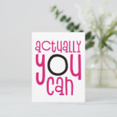 Eigentlich können Sie ermutigen Zitat weiß Postkarte (Stehend Vorderseite)