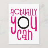 Eigentlich können Sie ermutigen Zitat weiß Postkarte (Vorderseite)
