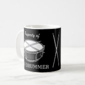 Eigentum an Drummer Snare Drum Drumsticks Drumming Kaffeetasse (Vorderseite Links)