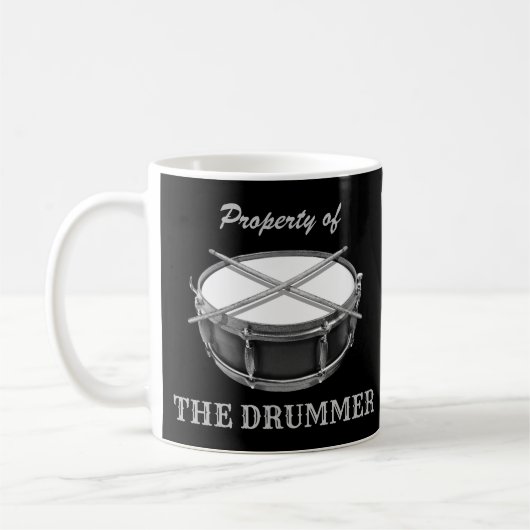 Eigentum an Drummer Snare Drum Drumsticks Drumming Kaffeetasse (Links)