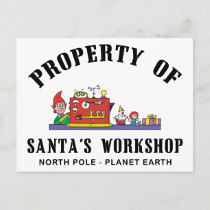 Eigentum an Geschenken für den Santa's Workshop Feiertagspostkarte