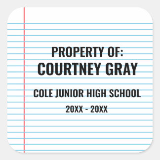 Eigentum an Willkommen zurück zur Schule Quadratischer Aufkleber