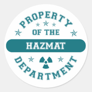 Eigentum der Abteilung Hazmat Runder Aufkleber