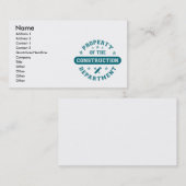 Eigentum der Bau-Abteilung Visitenkarte (Vorne/Hinten)