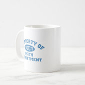 Eigentum der Mathematikabteilung (blau) Kaffeetasse (Vorderseite Links)