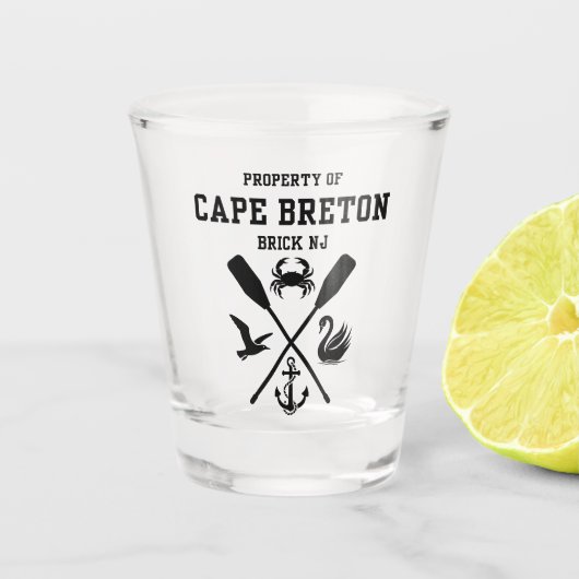 Eigentum des Cape Breton-Shotglases Schnapsglas (Vorderseite)