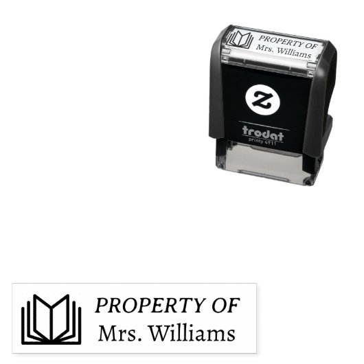 Eigentum des Lehrers Name Book Class Permastempel (Beispiel)