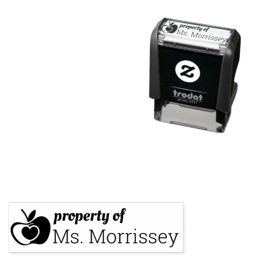 Eigentum des Lehrers Name Klasse Apple Permastempel (Beispiel)