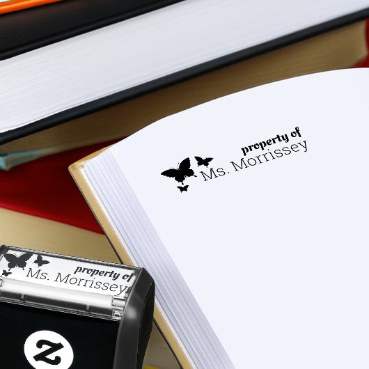Eigentum des Lehrers Name Klasse Butterfly Permastempel