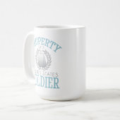 Eigentum einer US-Soldat-(aquamarinen) Tasse (Vorderseite Links)