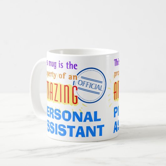 Eigentum eines Phantastischen Persönlichen Assiste Kaffeetasse (Vorderseite Links)