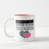 Eigentum eines US-Feuerwehrmanns Zweifarbige Tasse (Links)