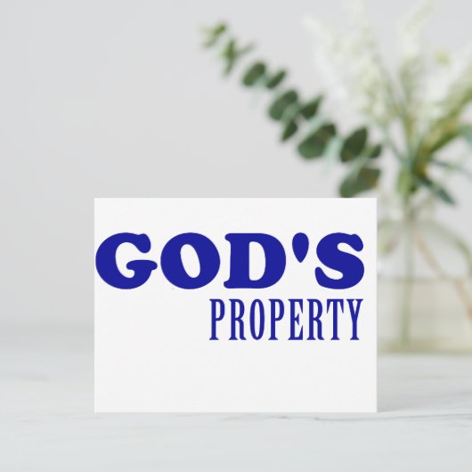 Eigentum Gottes Postkarte (Stehend Vorderseite)