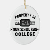 Eigentum Ihrer Schule oder Uni personalisiert Keramik Ornament (Rechts)
