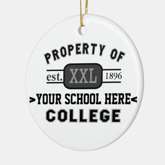 Eigentum Ihrer Schule oder Uni personalisiert Keramik Ornament (Links)