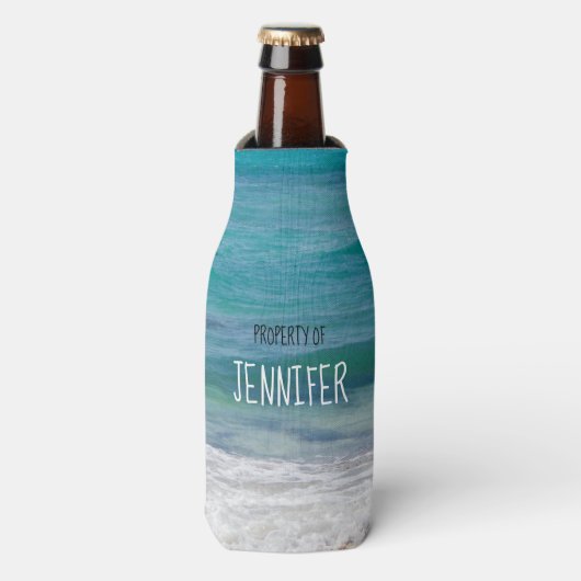 Eigentum Ihres Namens Karibik Personalisiert Flaschenkühler (Flaschenvorderseite)