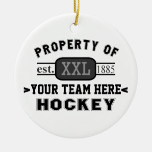 Eigentum Ihres Sport-Team-Hockey personalisiert Keramikornament
