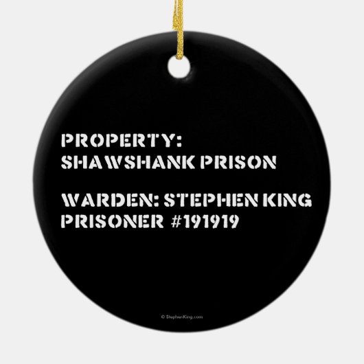 Eigentum: Shawshank Gefängnis Keramik Ornament (Hinten)