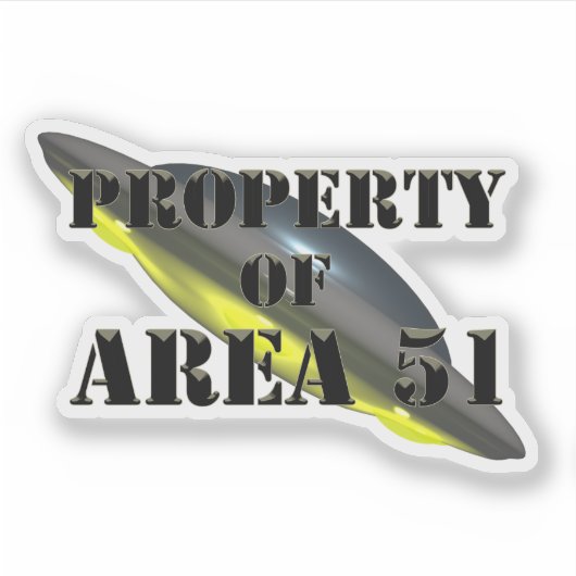Eigentum von Area 51 Aufkleber (Vorderseite)