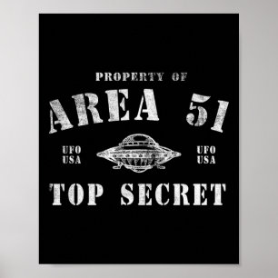 Eigentum von Area 51 Top Secret Ufo Alien Poster