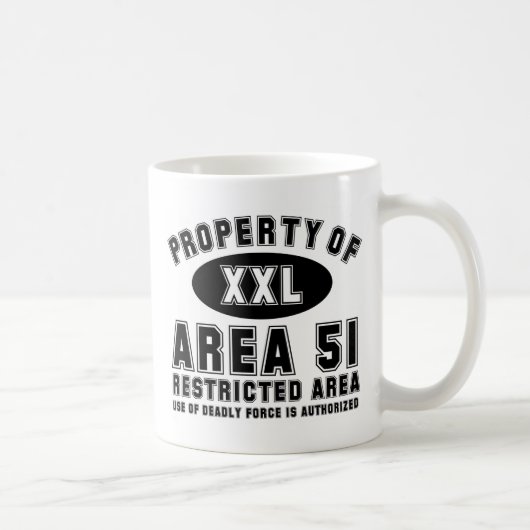 Eigentum von Bereich 51 Kaffeetasse (Rechts)