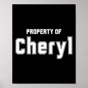 Eigentum von Cheryl Lustige Junggesellengeschenke  Poster