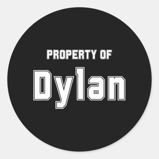 Eigentum von Dylan Funny Bachelorette Geschenke fü Runder Aufkleber (Vorderseite)