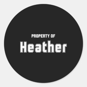 Eigentum von Heather Funny Bachelor Geschenke für Runder Aufkleber