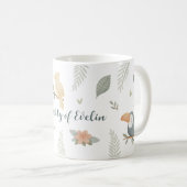 "Eigentum von" Individueller Name Dschungel Tropis Kaffeetasse (VorderseiteRechts)