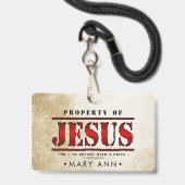 Eigentum von Jesus Ausweis (Vorderseite mit Schlüsselband)
