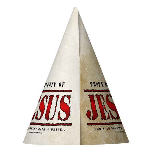 Eigentum von Jesus Partyhütchen (Rückseite)