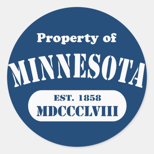 Eigentum von Minnesota - jede Farbe! Runder Aufkleber (Vorderseite)