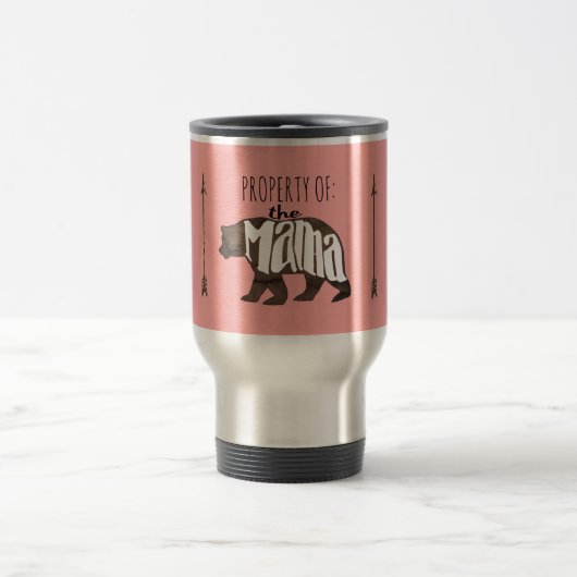 Eigentum von Mutter Bear Pink Reisebecher (Mittel)