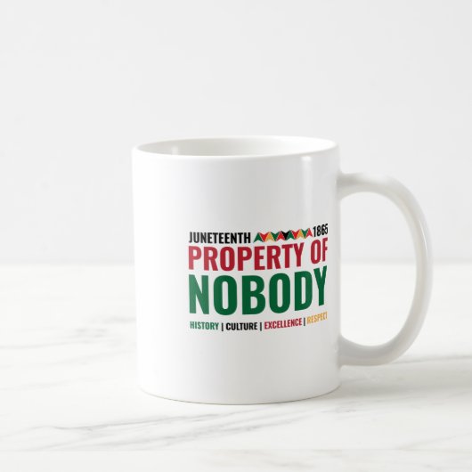 Eigentum von Niemand Juneteenth-Aufkleber Kaffeetasse (Rechts)