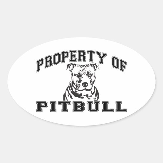 Eigentum von Pitbull Ovaler Aufkleber (Vorderseite)