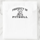 Eigentum von Pitbull Ovaler Aufkleber (Tasche)