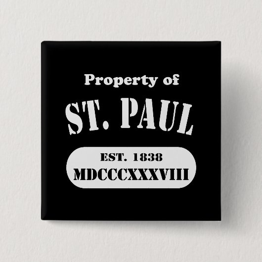 Eigentum von St. Paul Button (Vorderseite)